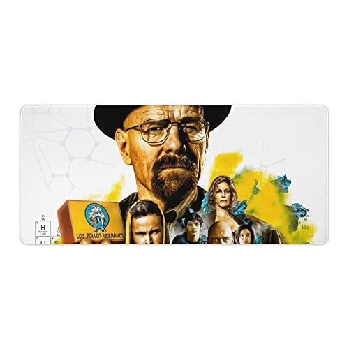 Tapis de souris Breaking Bad crime movie poster drugmaker 40x90 cm