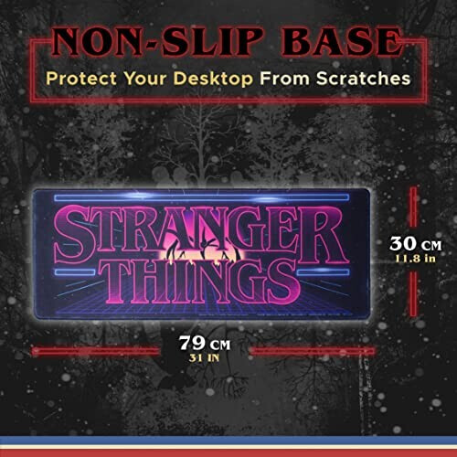 Tapis de souris Stranger things sous-main rétro avec logo arcade XXL 80x30 cm variant 1 