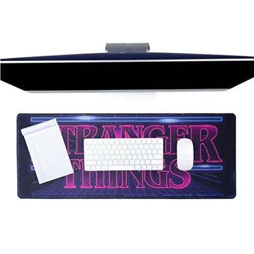 Tapis de souris Stranger things sous-main rétro avec logo arcade XXL 80x30 cm variant 3 