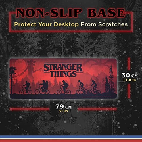 Tapis de souris Stranger things logo desk mat | officially licensed merchandise | horror movie merchandise from the netflix original series xl 30x80 cm variant 1 
