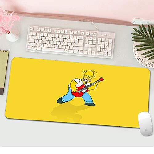 Tapis de souris Lisa Simpson, Ned Flanders - Simpsons - blanc 300x600 mm
