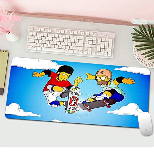 Tapis de souris Lisa Simpson, Ned Flanders - Simpsons - marrom escuro 300x800 mm