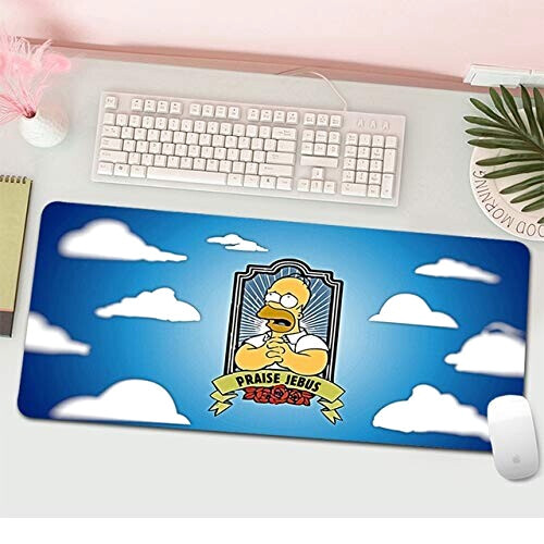 Tapis de souris Lisa Simpson, Ned Flanders - Simpsons - marrom escuro 300x900 mm
