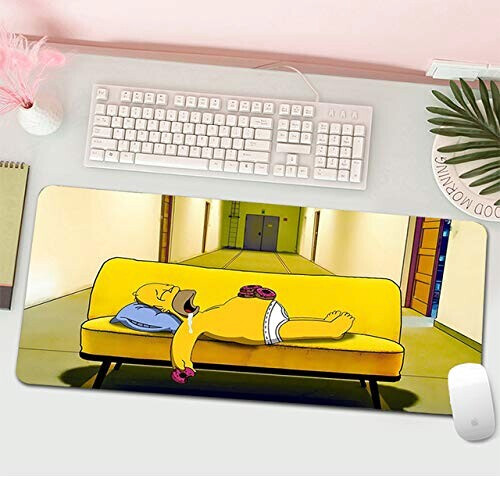 Tapis de souris Lisa Simpson, Ned Flanders - Simpsons - orange 300x600 mm
