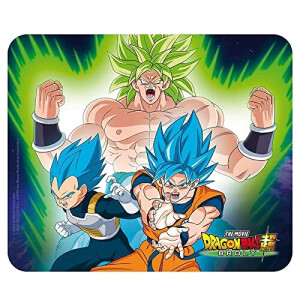 Tapis de souris Vegeta, Goku, Broly - Dragon Ball - bleu 23.5x19.5 cm