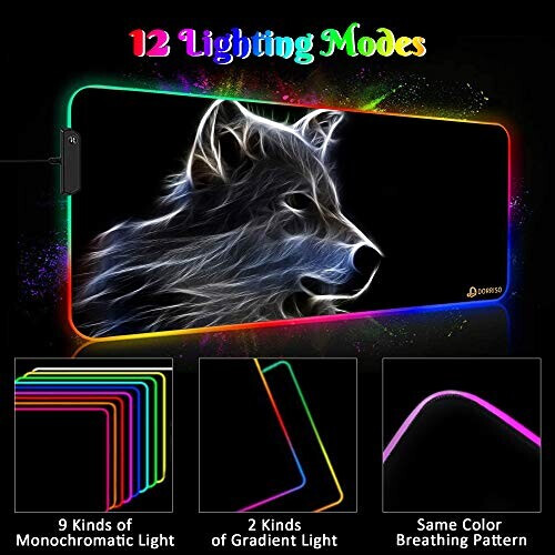 Tapis de souris Fullmetal Alchemist loup XXL LED 900x400 mm variant 1 