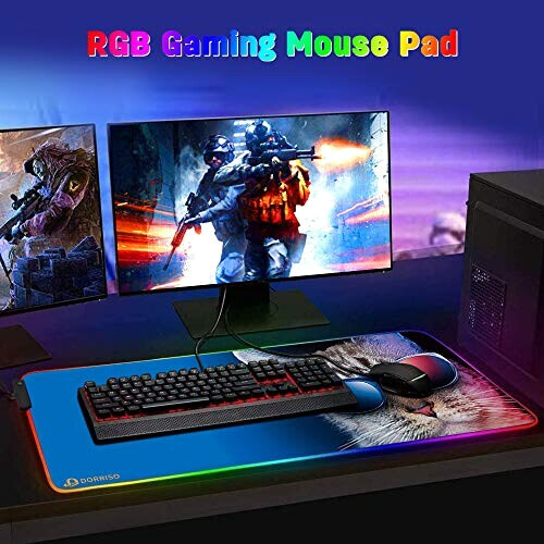 Tapis de souris Fullmetal Alchemist chat XXL LED 900x400 mm variant 4 
