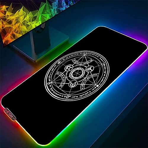 Tapis de souris Fullmetal Alchemist rouge XXL LED 50x100 cm