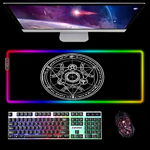 Tapis de souris Fullmetal Alchemist rouge XXL LED 50x100 cm variant 1 