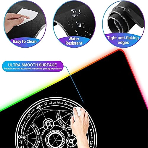 Tapis de souris Fullmetal Alchemist rouge XXL LED 50x100 cm variant 3 