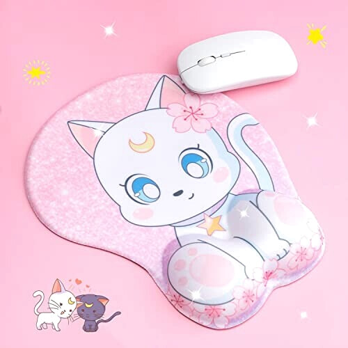 Tapis de souris Sailor Moon blanc/rose variant 3 