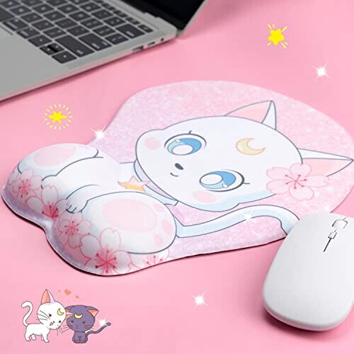 Tapis de souris Sailor Moon blanc/rose variant 4 