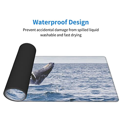 Tapis de souris Baleine noir 80 x 30 80x30 cm variant 3 