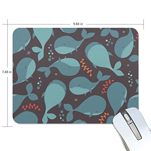 Tapis de souris Baleine bleu 190x250 mm
