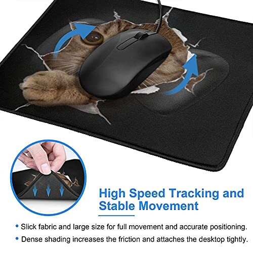 Tapis de souris Chat noir 22x18 cm variant 6 