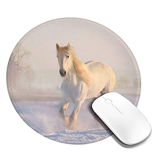 Tapis de souris Cheval blanc 200x200 mm