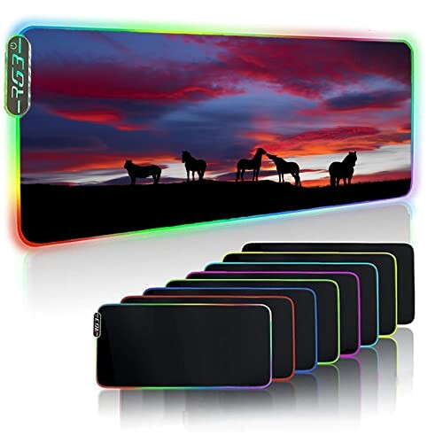 Tapis de souris Cheval couleuré LED 30x80 cm
