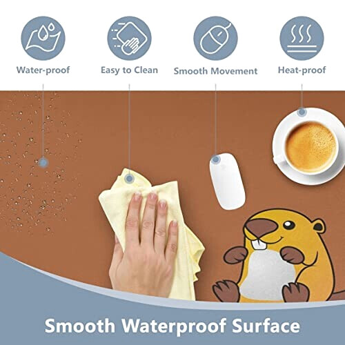 Tapis de souris Castor beaver papier peint orange 90x42 cm variant 2 