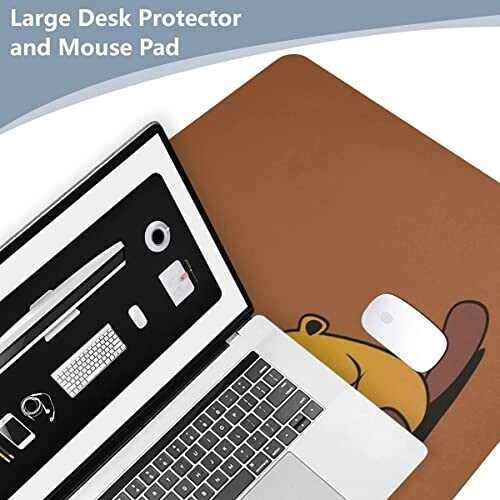 Tapis de souris Castor beaver papier peint orange 90x42 cm variant 5 