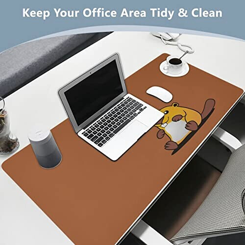 Tapis de souris Castor beaver papier peint orange 90x42 cm variant 6 