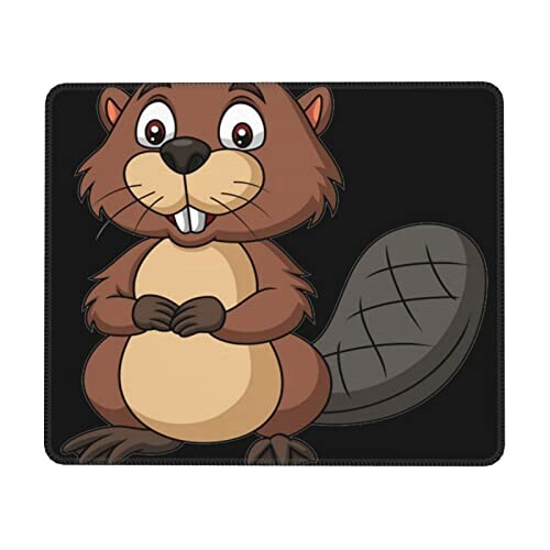 Tapis de souris Castor beaver coquin. 17.8x21.8 cm