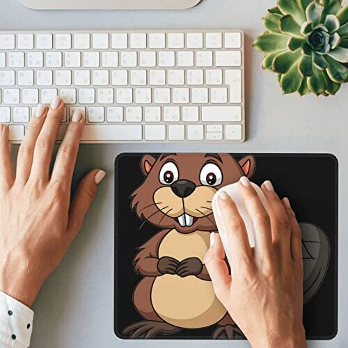 Tapis de souris Castor beaver coquin. 17.8x21.8 cm variant 4 