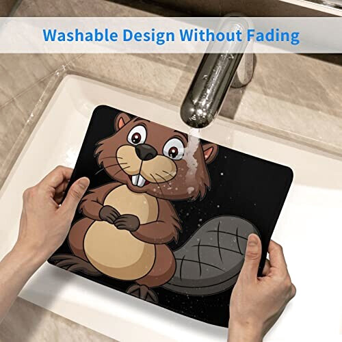 Tapis de souris Castor beaver coquin. 17.8x21.8 cm variant 6 