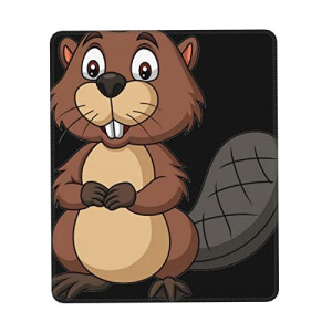 Tapis de souris Castor beaver coquin. 21.1x26.2 cm