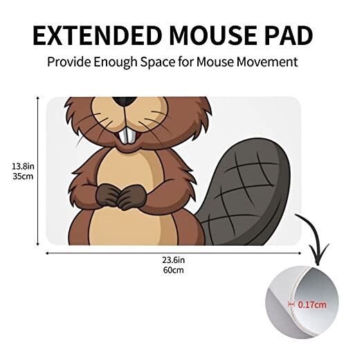 Tapis de souris Castor beaver coquin. 35 x 60 35x60 cm variant 0 
