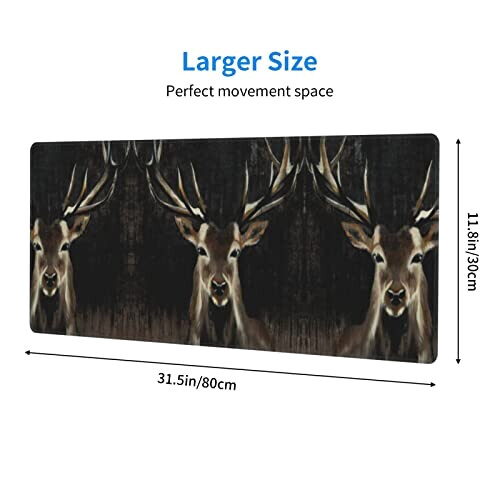 Tapis de souris Cerf noir 80 x 30 80x30 cm variant 2 