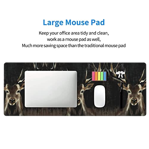 Tapis de souris Cerf noir 80 x 30 80x30 cm variant 6 