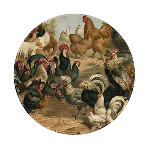 Tapis de souris Coq noir 20x20 cm