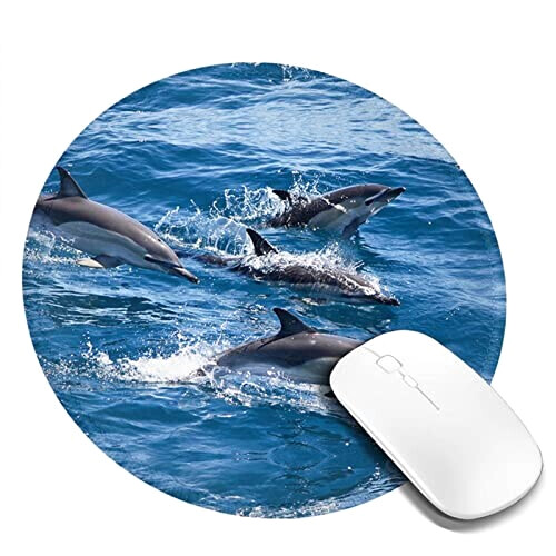 Tapis de souris Dauphin noir 20.3x20.3 cm variant 0 