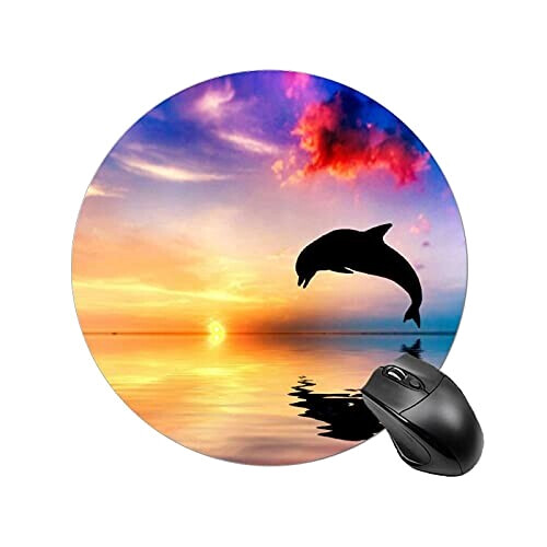 Tapis de souris Dauphin réflexion de de mer 20x20 cm