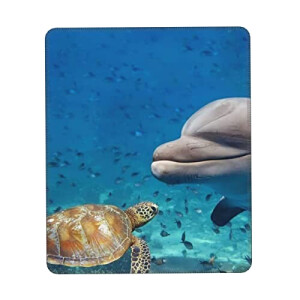 Tapis de souris Dauphin tortue de mer et poisson 18x22 cm