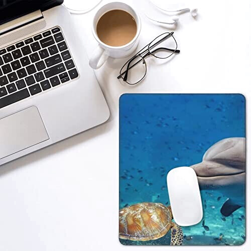Tapis de souris Dauphin tortue de mer et poisson 18x22 cm variant 6 