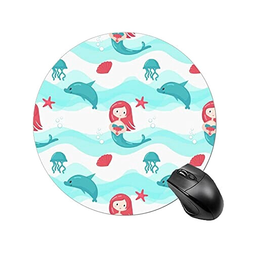 Tapis de souris Dauphin Étoile de mer sirène 20x20 cm
