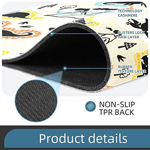 Tapis de souris Dinosaure multicolore 40 x 60 50x80 cm variant 1 