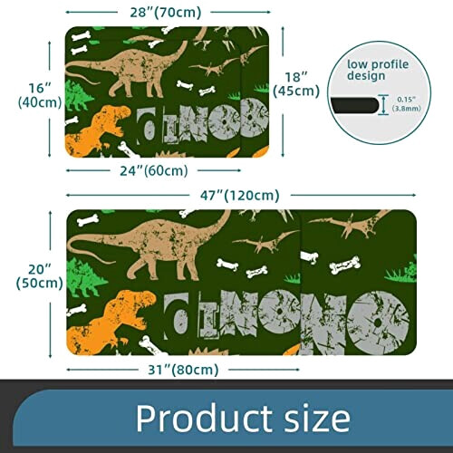 Tapis de souris Dinosaure multicolore 40 x 60 50x80 cm variant 0 