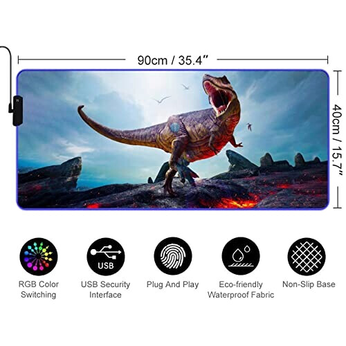Tapis de souris Dinosaure style- LED 90x40 cm variant 0 