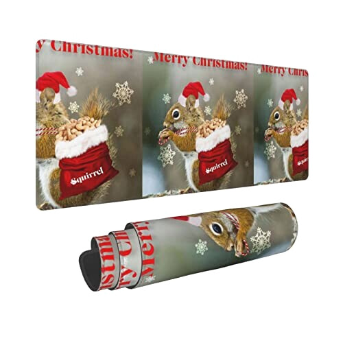 Tapis de souris Écureuil de noël.