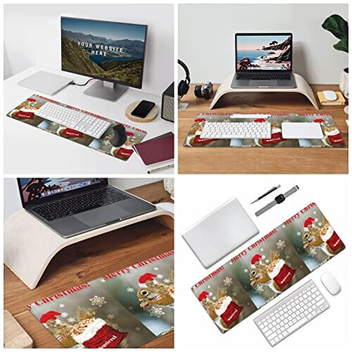 Tapis de souris Écureuil de noël. variant 5 