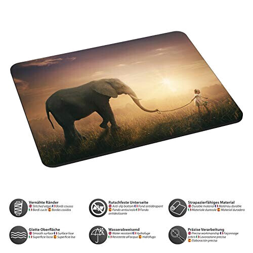 Tapis de souris Éléphant gris éléphant 22x18 cm variant 1 