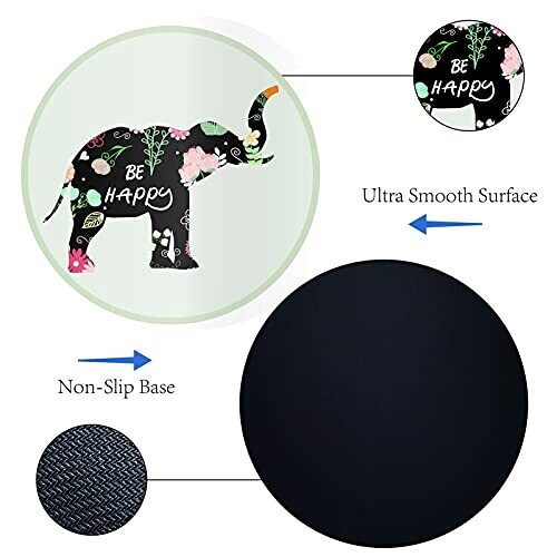 Tapis de souris Éléphant couleurées 20x20 cm variant 2 