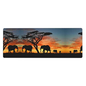 Tapis de souris Éléphant noir 80 x 30 80x30 cm