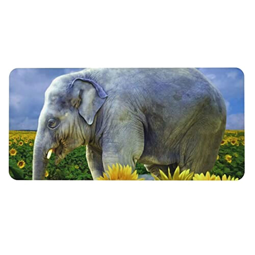 Tapis de souris Éléphant avec tournesol 43x90 cm