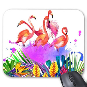 Tapis de souris Flamant rose rose