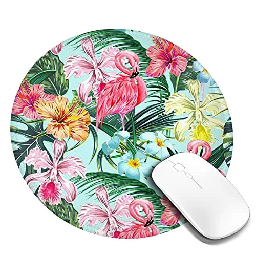 Tapis de souris Flamant rose rose 200x200 mm