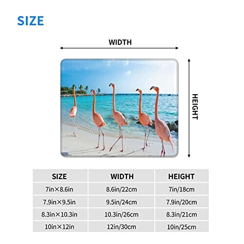 Tapis de souris Flamant rose sur la plage 17.8x21.8 cm variant 5 