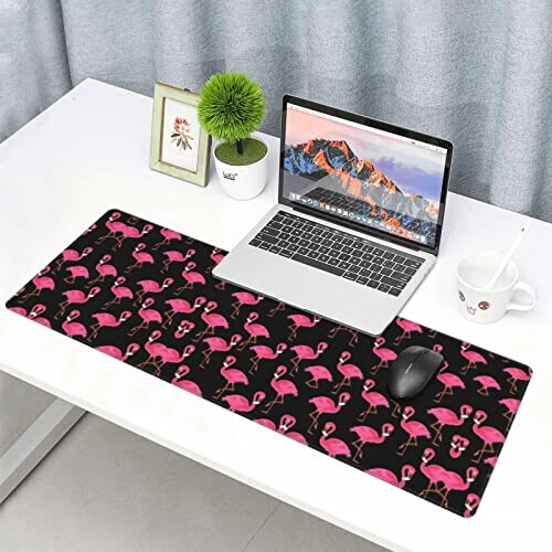 Tapis de souris Flamant rose noir 80 x 30 80x30 cm variant 7 